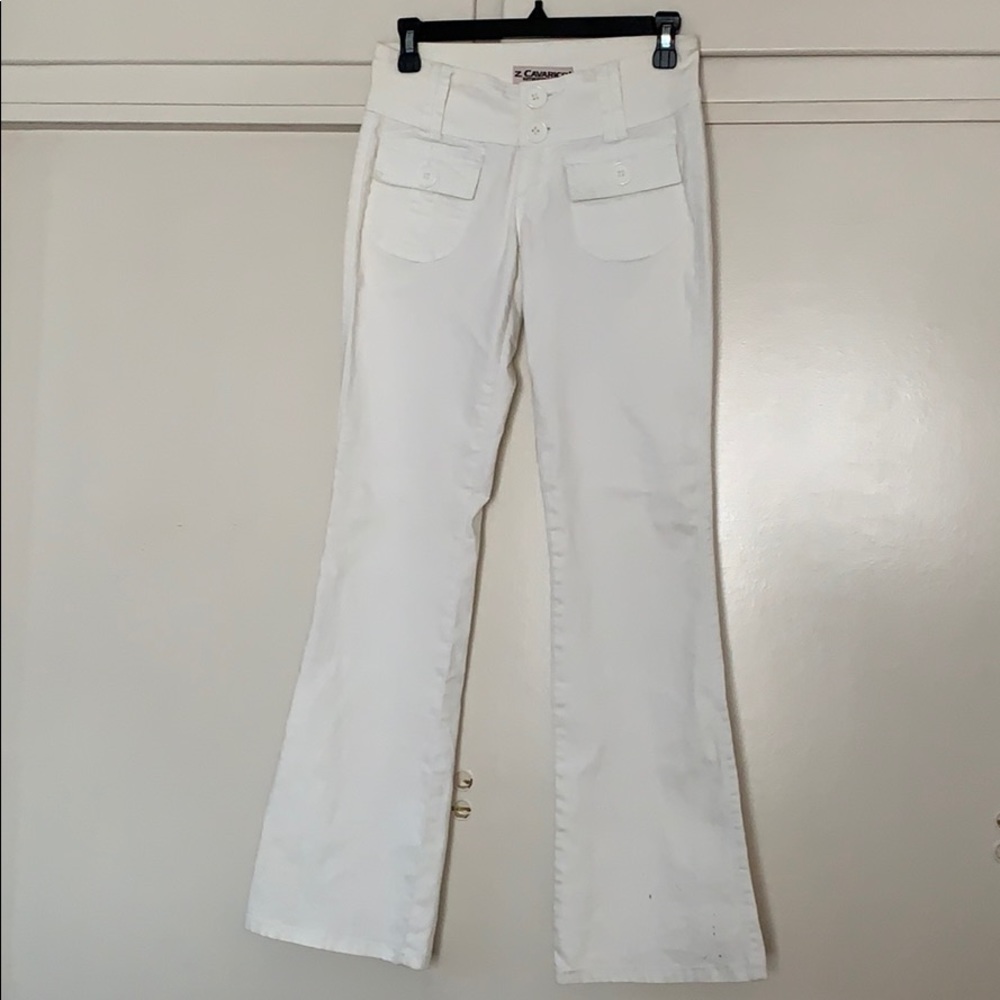 White straight jean like pants low cut